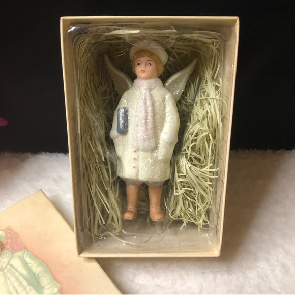 Costco's Victorian Ceramic Christmas Angel Ornament In Original Box - Picture 3 of 11